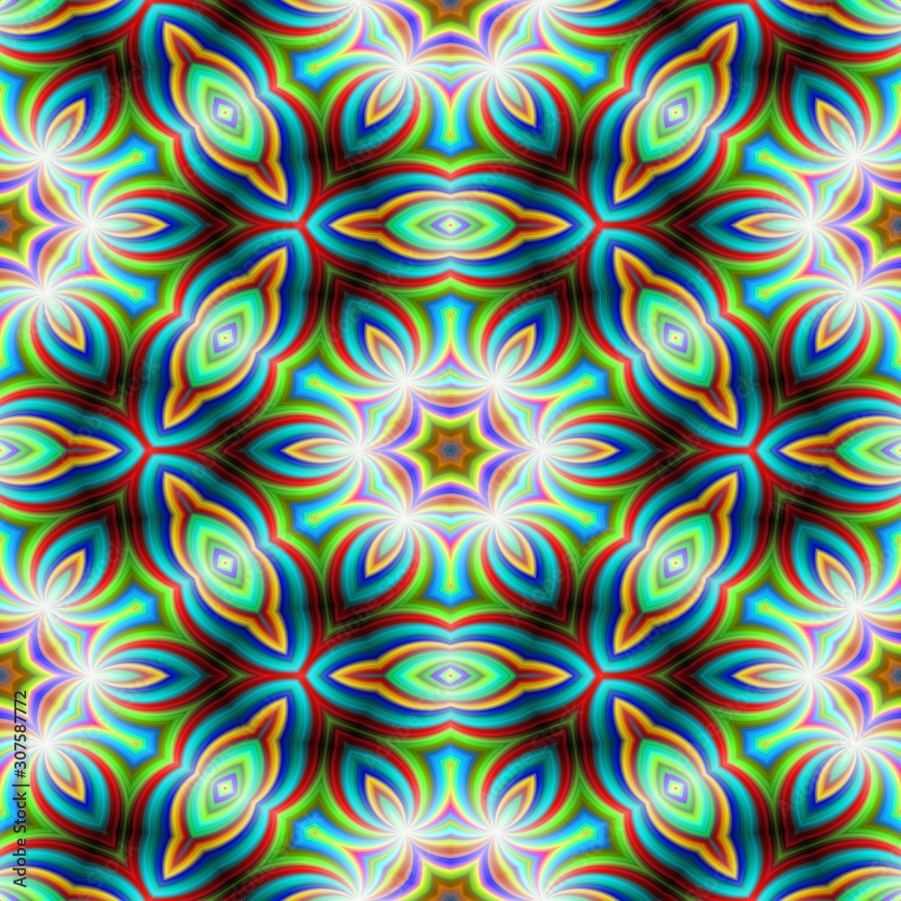 Rainbow colorful seamless kaleidoscopic caleidoscope seamless texture pattern