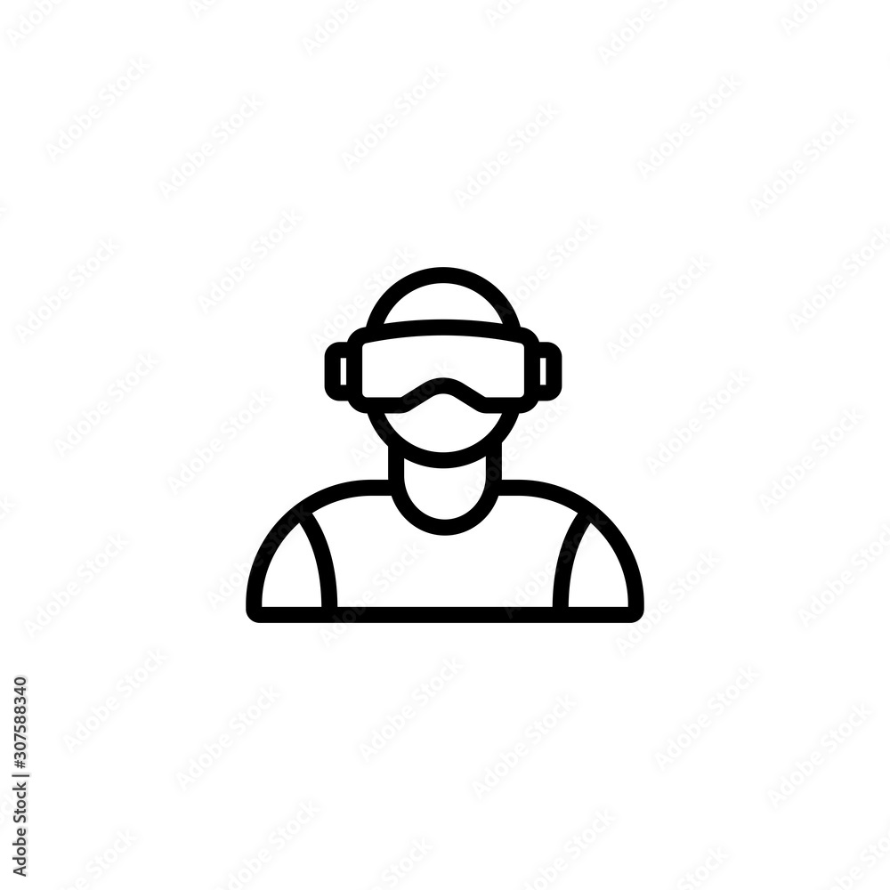 Virtual Reality 360 thin line icon. VR headset, Augmented reality, VR glasses in isometric sign. Vector illustration. Virtual Reality 360 thin line icon. VR headset, Augmented reality, VR glasses in isometric sign. Vector illustration.