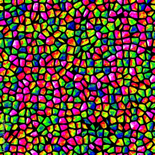 Infra bright crazy rainbow colorful mosaic polygonal seamless design texture background