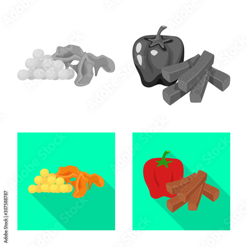 Vector design of taste and seasonin icon. Set of taste and organic stock symbol for web.