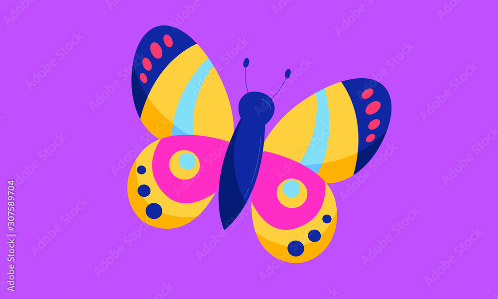 butterfly on purple background