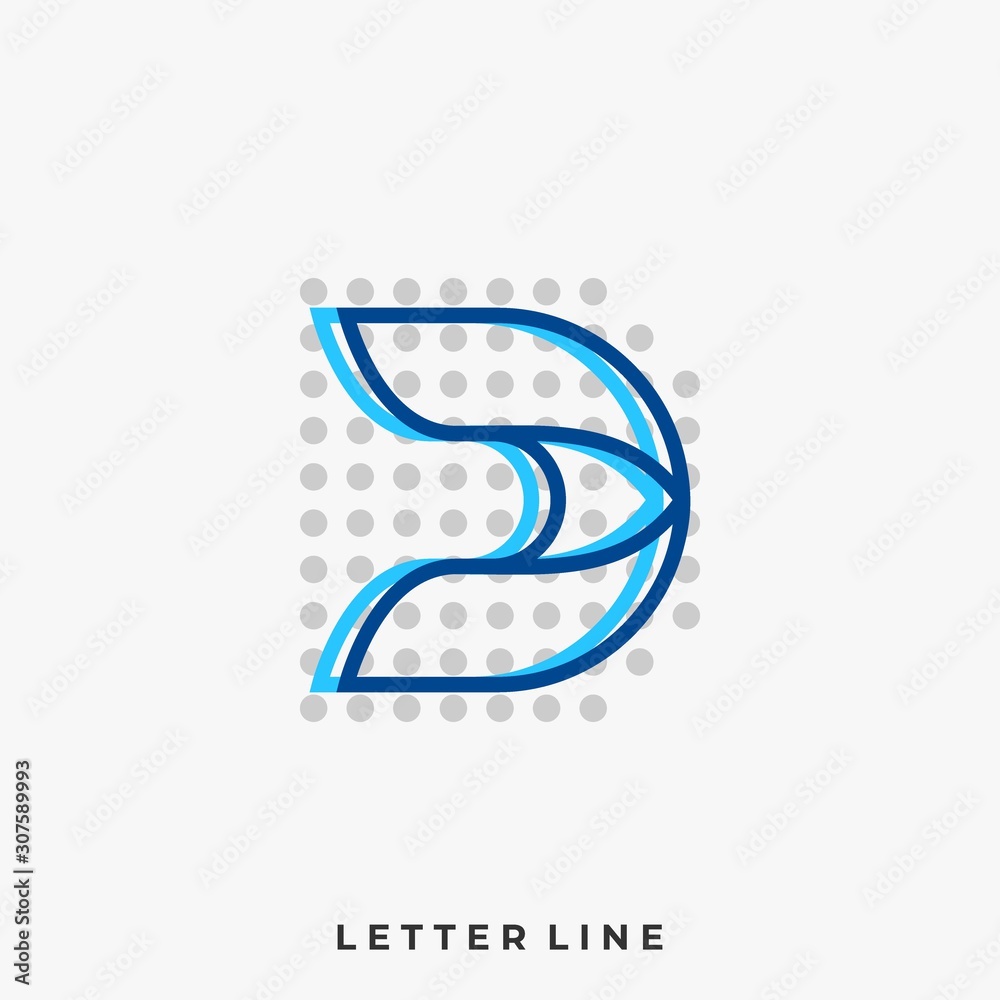 Obraz premium Abstract Letter D Illustration Vector Design Template.