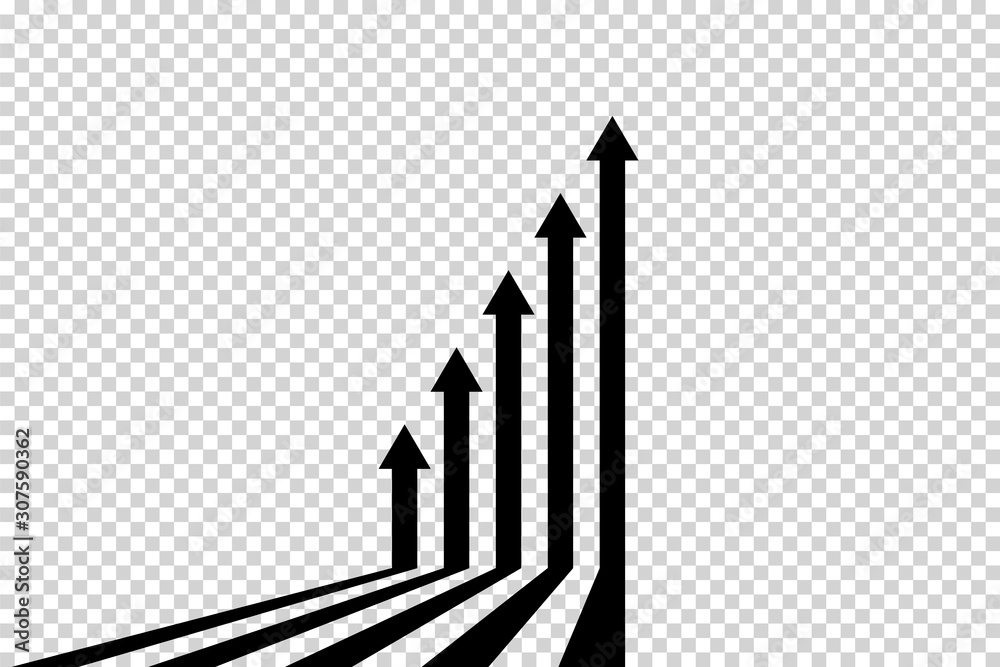 Arrows vector. Flat balck arrows isolated on transoarent background.