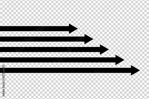 Obraz na płótnie Arrows vector. Flat balck arrows isolated on transoarent background. w salonie