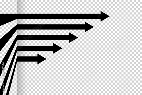 Obraz na płótnie Arrows vector. Flat balck arrows isolated on transoarent background. w salonie