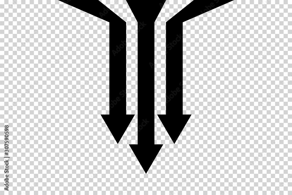 Arrows vector. Flat balck arrows isolated on transoarent background.