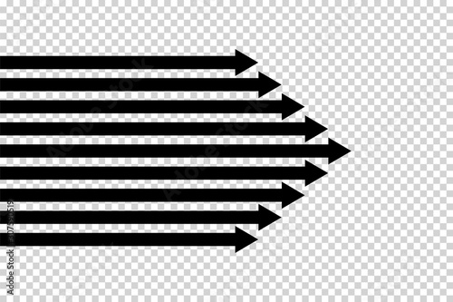 Obraz na płótnie Arrows vector. Flat balck arrows isolated on transoarent background. w salonie