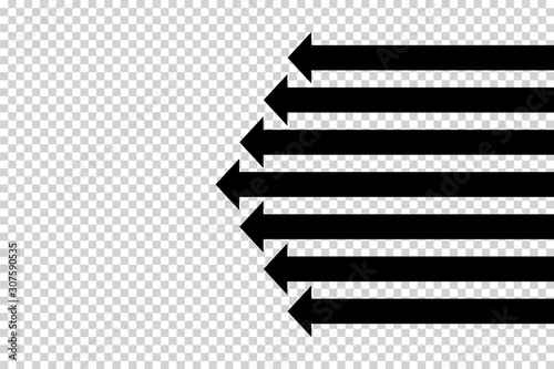 Obraz na płótnie Arrows vector. Flat balck arrows isolated on transoarent background. w salonie