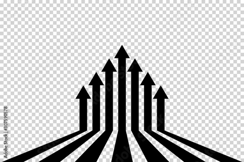Obraz na płótnie Arrows vector. Flat balck arrows isolated on transoarent background. w salonie