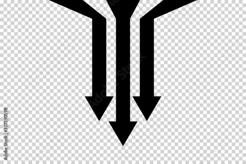 Obraz na płótnie Arrows vector. Flat balck arrows isolated on transoarent background. w salonie