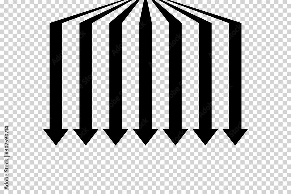 Arrows vector. Flat balck arrows isolated on transoarent background.