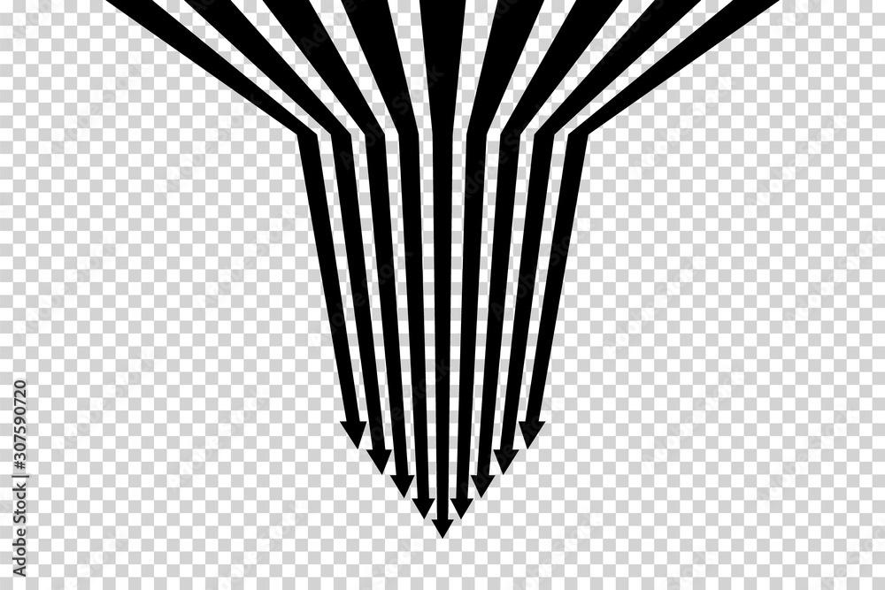Arrows vector. Flat balck arrows isolated on transoarent background.