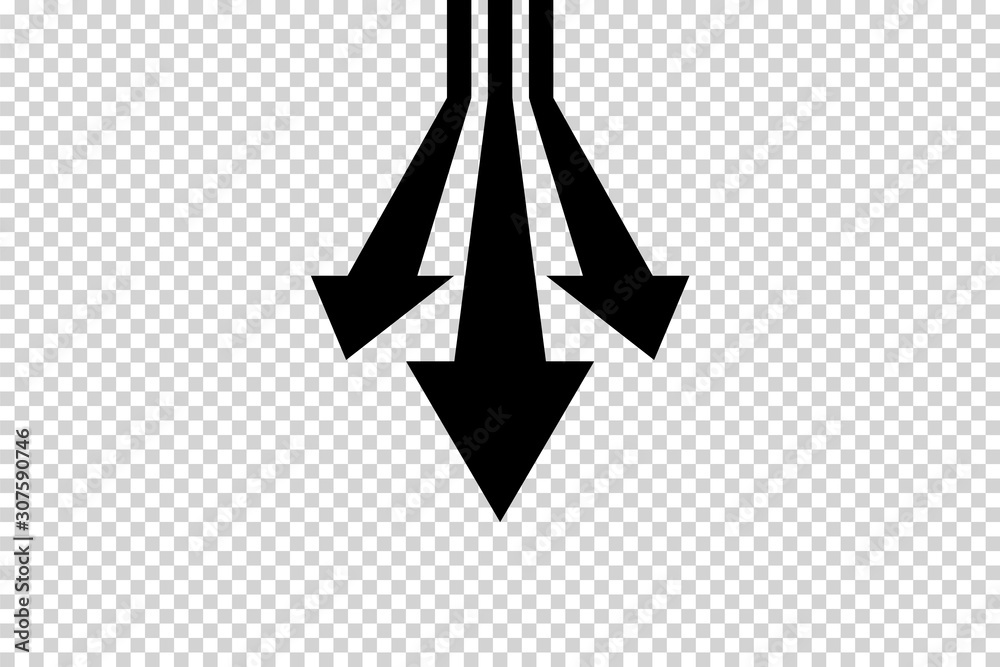 Arrows vector. Flat balck arrows isolated on transoarent background.