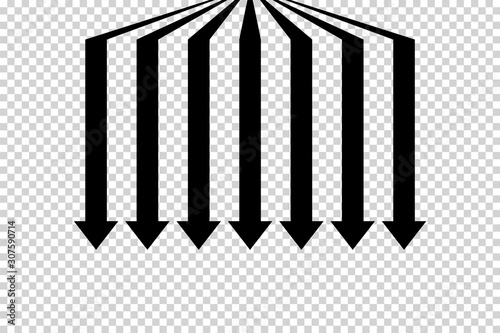 Obraz na płótnie Arrows vector. Flat balck arrows isolated on transoarent background. w salonie