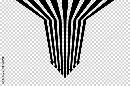 Arrows vector. Flat balck arrows isolated on transoarent background.