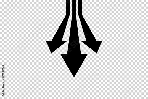 Obraz na płótnie Arrows vector. Flat balck arrows isolated on transoarent background. w salonie