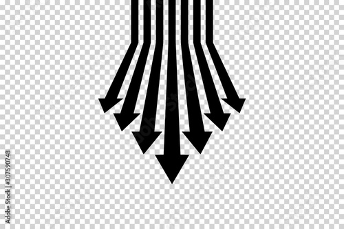 Obraz na płótnie Arrows vector. Flat balck arrows isolated on transoarent background. w salonie