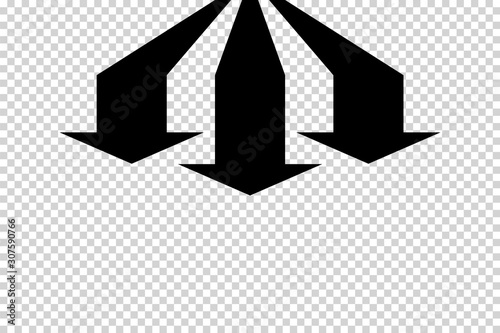 Arrows vector. Flat balck arrows isolated on transoarent background.