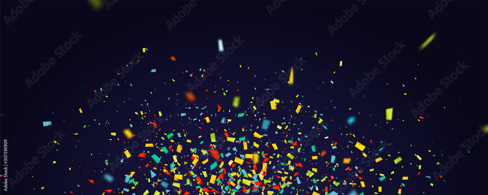 Holiday background with flying colorful confetti - obrazy, fototapety, plakaty 
