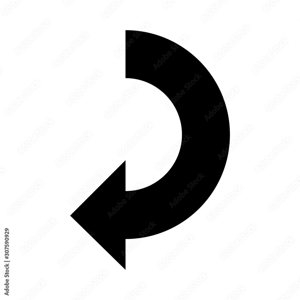 Balck vector arrow isolated on white background.