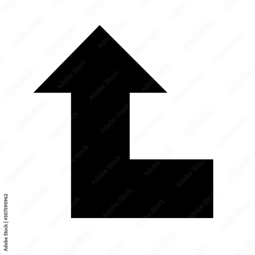 Balck vector arrow isolated on white background.