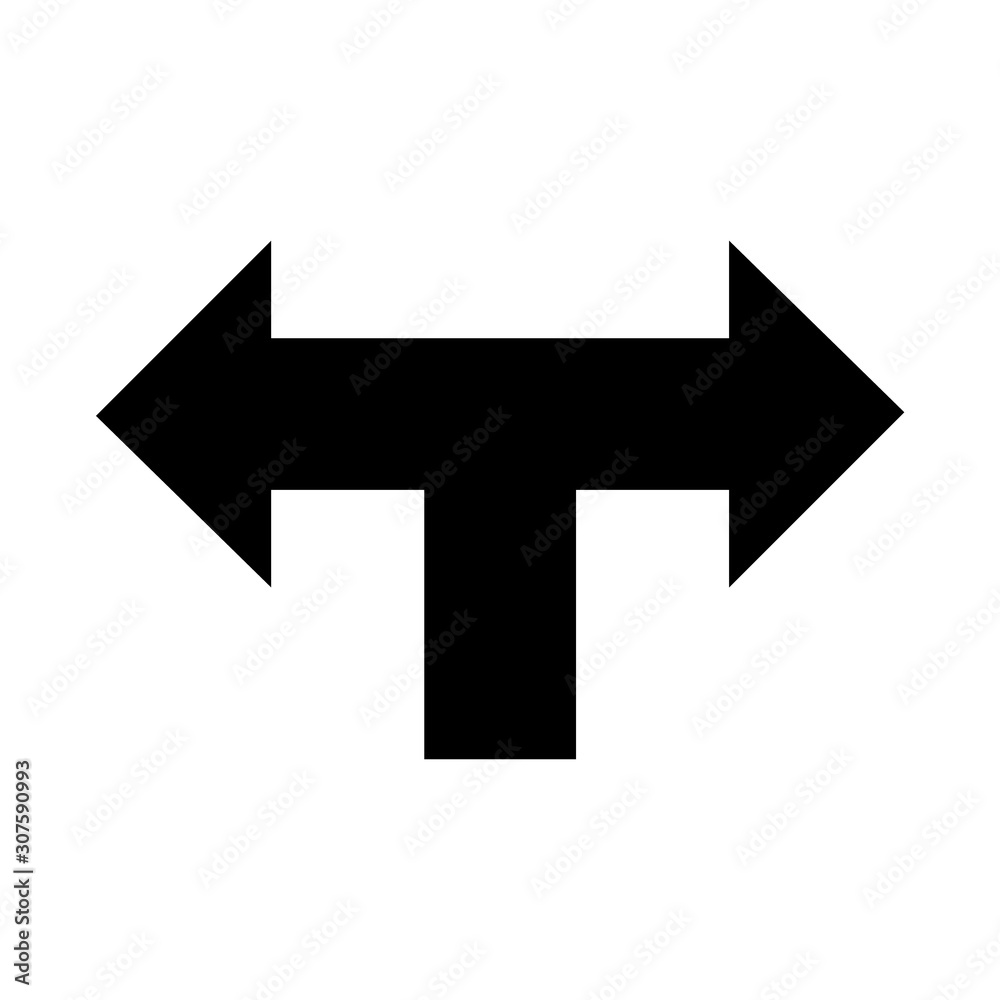 Balck vector arrow isolated on white background.