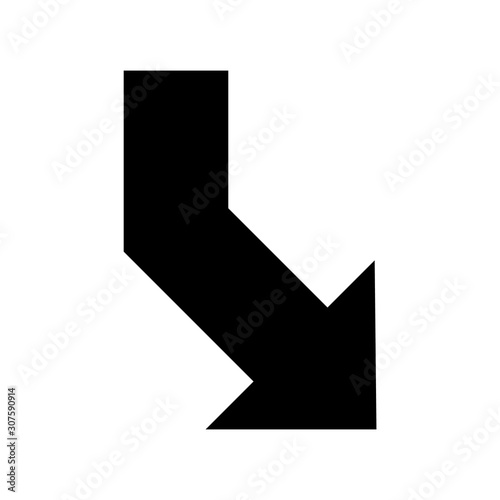 Obraz na płótnie Balck vector arrow isolated on white background. w salonie