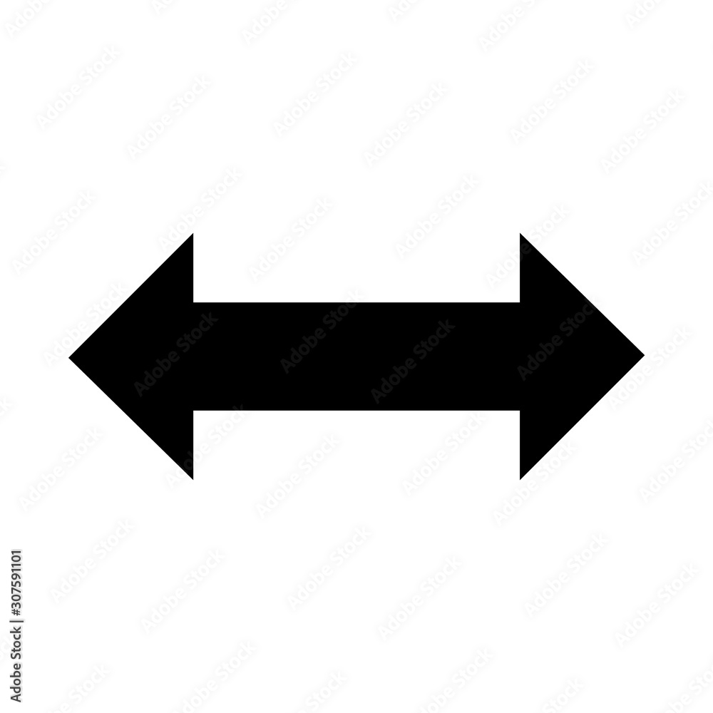 Balck vector arrow isolated on white background.