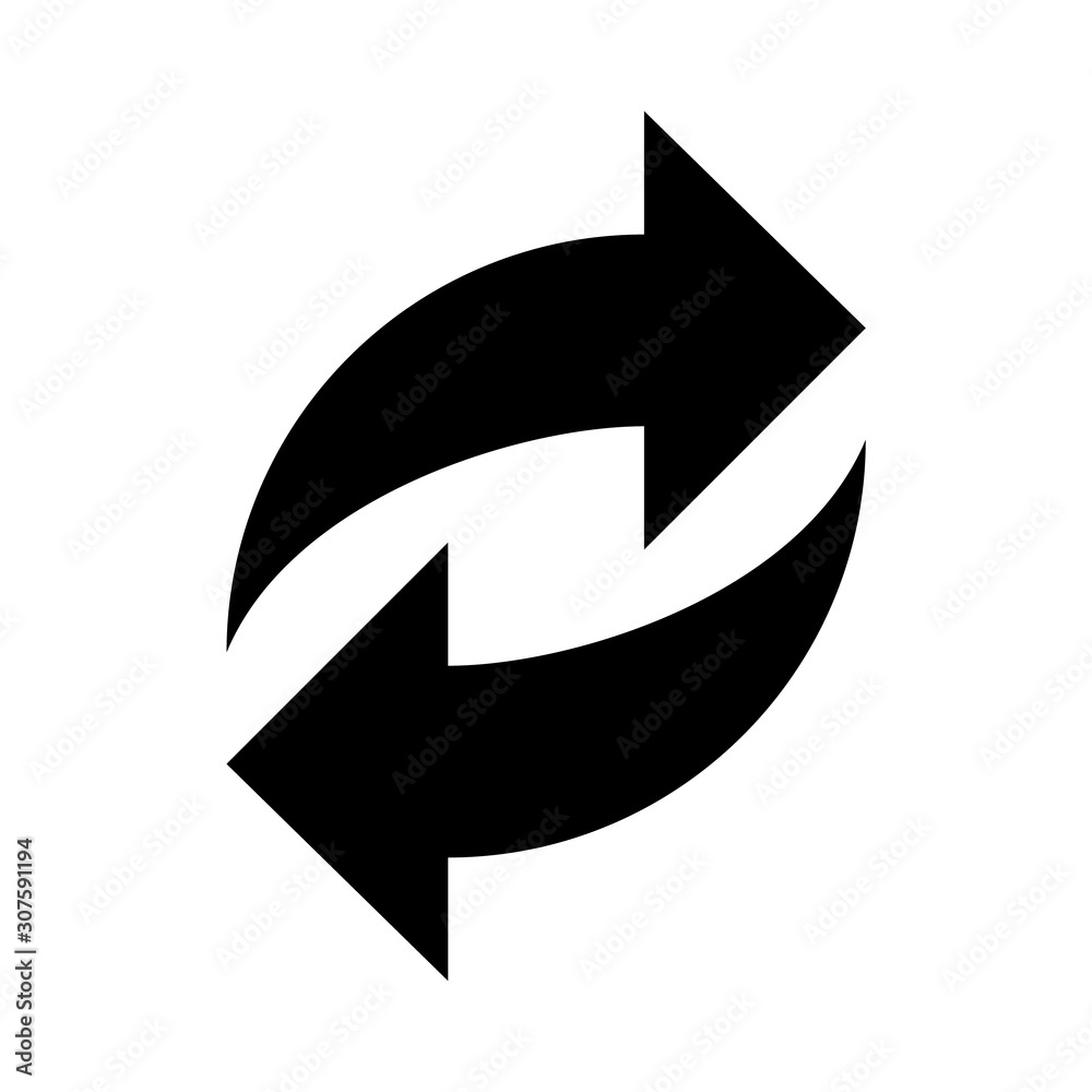 Balck vector arrow isolated on white background.