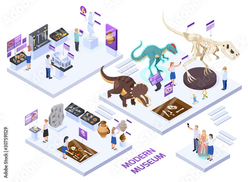 Modern Museum Isometric Concept 