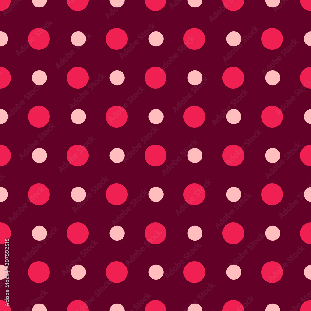 Valentine Day abstract seamless pattern - red and pink polka dot ornament, geometric shapes, vector romantic background, endless texture for wrapping, textile, scrapbook Valentine Day abstract seamless pattern - red and pink polka dot ornament, geometric shapes, vector romantic background, endless texture for wrapping, textile, scrapbook