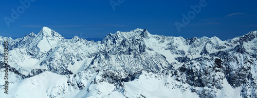 Winter landscape - Panorama of the ski resort Pitztaler Gletscher. Alps. Austria. © Evgeniya Biriukova