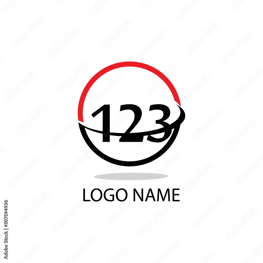 123 number design modern illustration