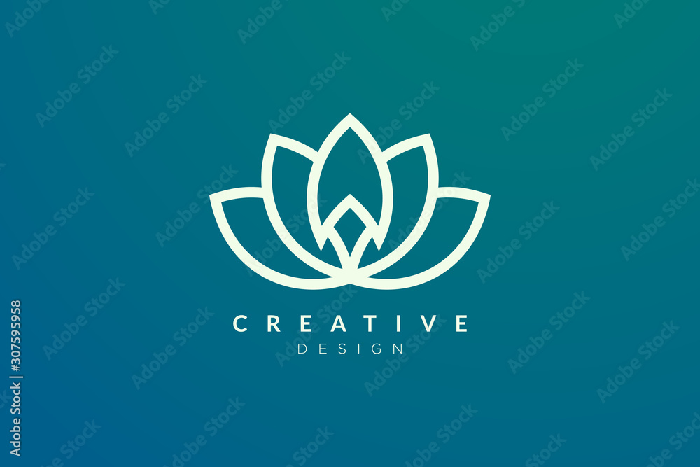 Logo Vector Graphic of  Line Abstract Flower. Perfect for spa, hotel, beauty, health, fashion, cosmetic, boutique, salon, yoga, therapy , etc.