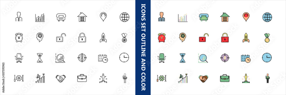 Set of business vector icons. Set of business vector icons.