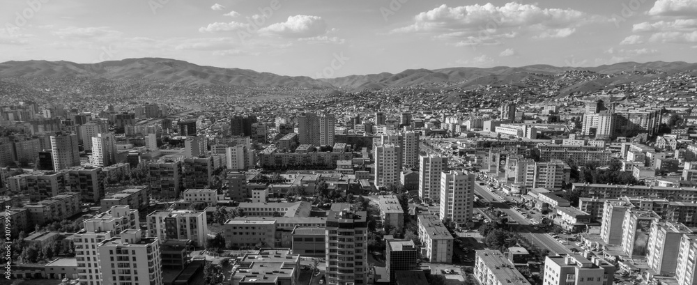 Aerial view of Ulaanbaatar, the capital of Mongolia, circa June 2019 Aerial view of Ulaanbaatar, the capital of Mongolia, circa June 2019