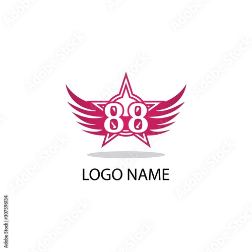 88 number logo symbol illustration design