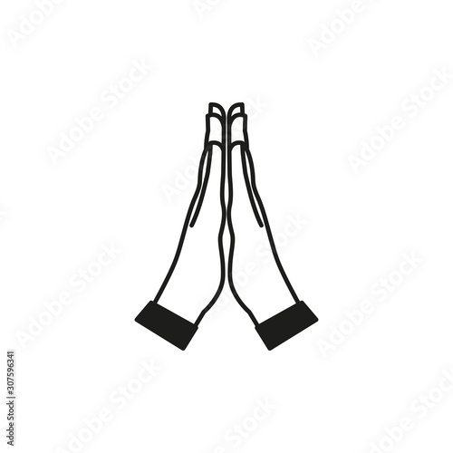Praying hands of a man. Simple vector illustration