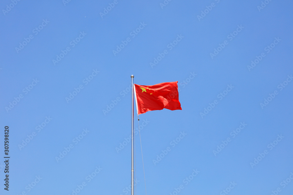 national flag in the blue sky national flag in the blue sky