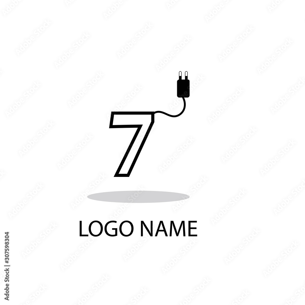 7 logo number vector illustration design