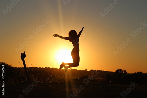 Wallpaper Mural Girl silhouette in a sunset Torontodigital.ca