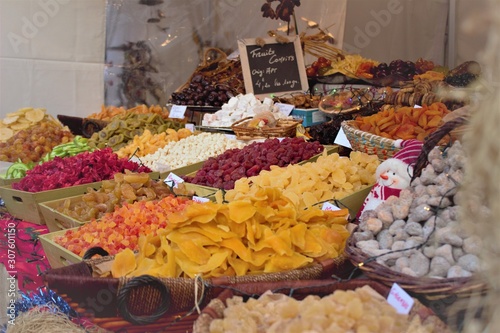 Sweet market during christmas in France