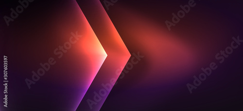 Shiny hexagon neon template. Futuristic digital technology concept. Vector abstract graphic design.