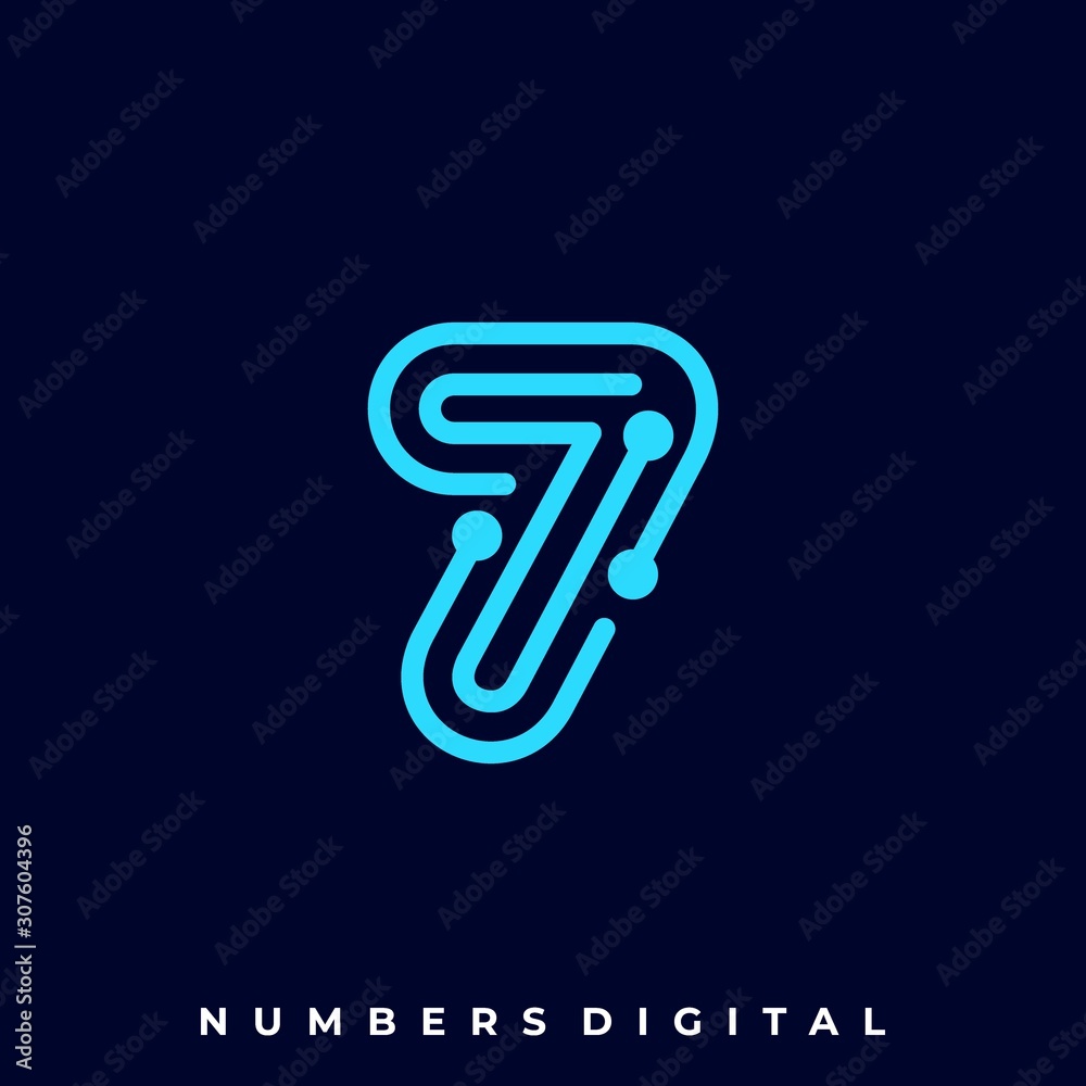 Numbers Circuit Illustration Vector Template
