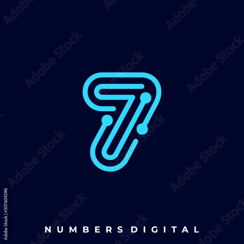 Numbers Circuit Illustration Vector Template