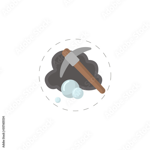 Mining Hammer colorful flat vector icon