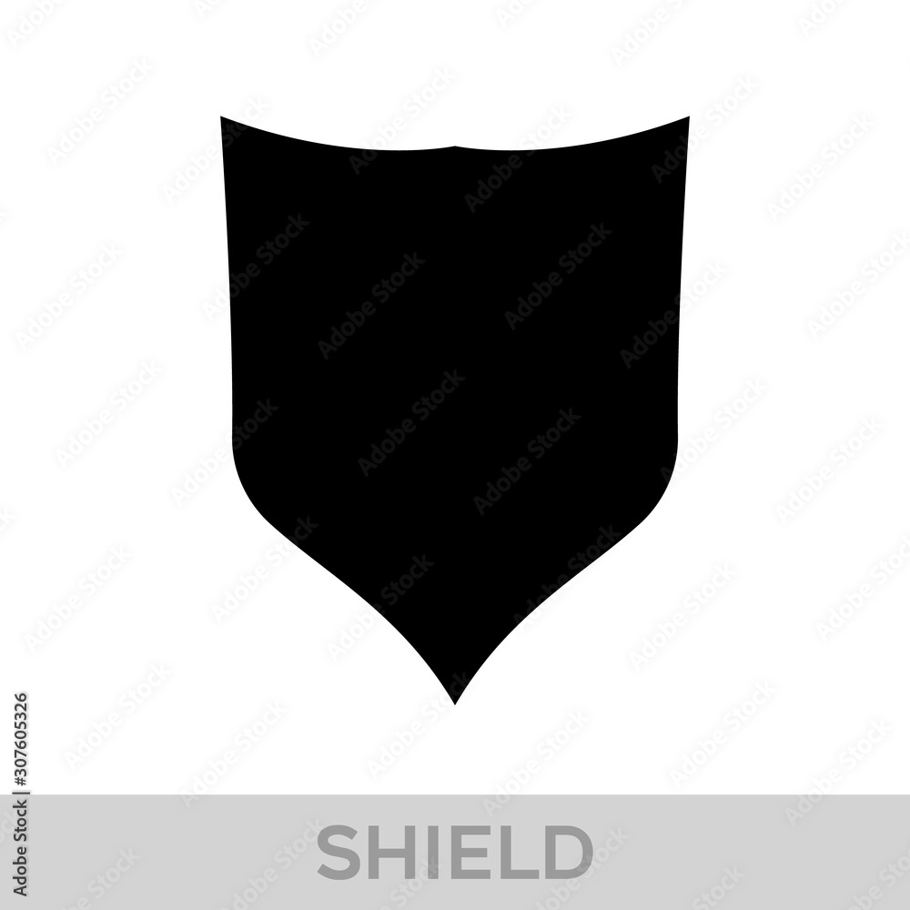 Vector Shield icon. Heraldic shields, security black labels. Knight award, medieval royal vintage badges isolated vector.