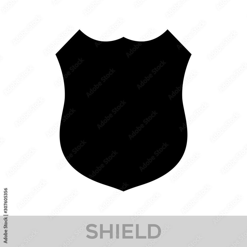 Vector Shield icon. Heraldic shields, security black labels. Knight award, medieval royal vintage badges isolated vector.