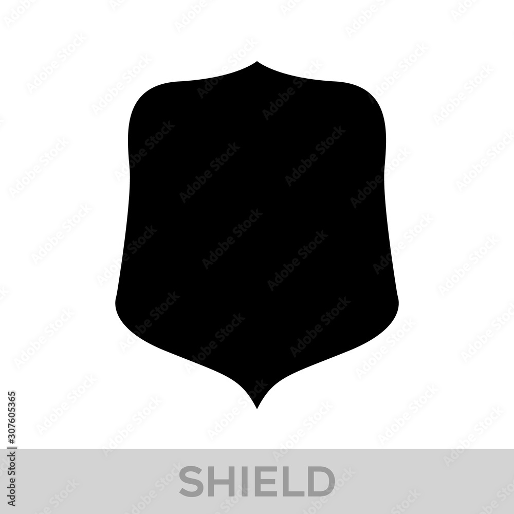Vector Shield icon. Heraldic shields, security black labels. Knight award, medieval royal vintage badges isolated vector.