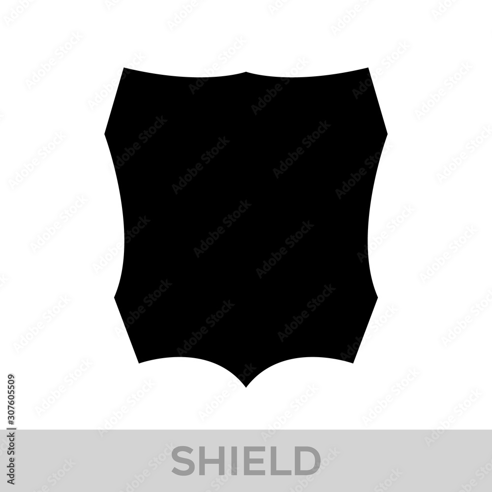 Vector Shield icon. Heraldic shields, security black labels. Knight award, medieval royal vintage badges isolated vector.